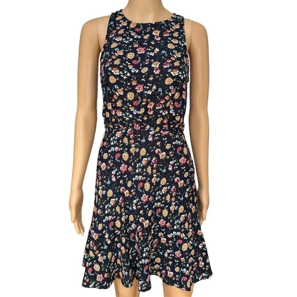 J. Crew Mercantile Women Black floral Casual Dress size 2